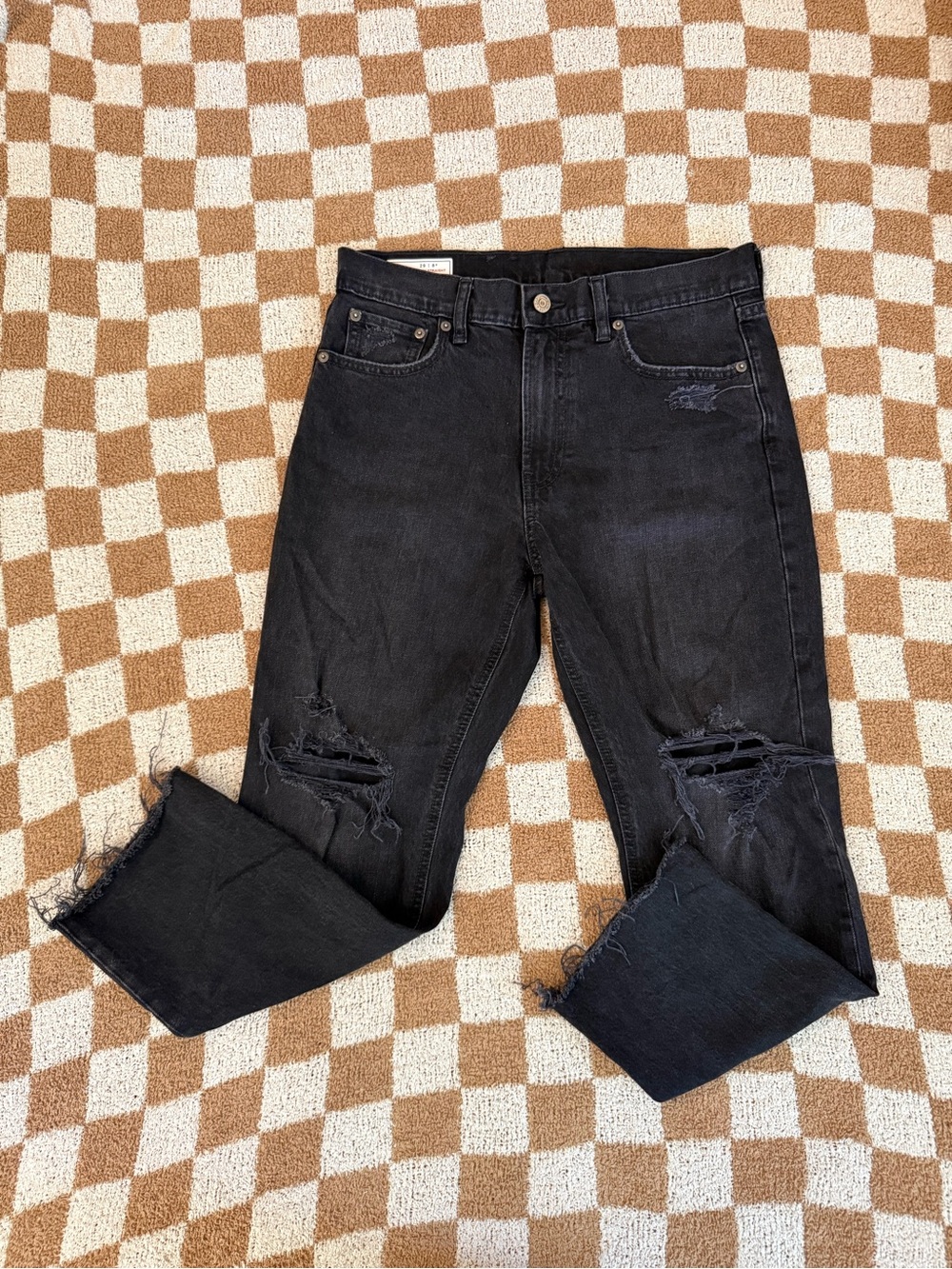 GAP Black Straight Ripped Jeans